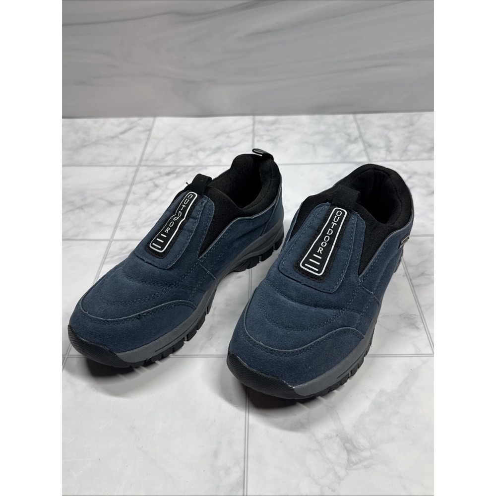 Outdoor Sport Unisex Leather Slip On Shoes Blue Size Womens 6.5, Mens 5.5, EU 37